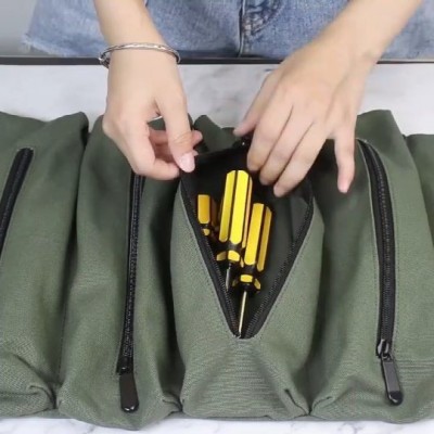 Multifunction Heavy Duty Roll up Custom Canvas Work Electrician Tool Bag